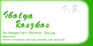 ibolya roszkos business card